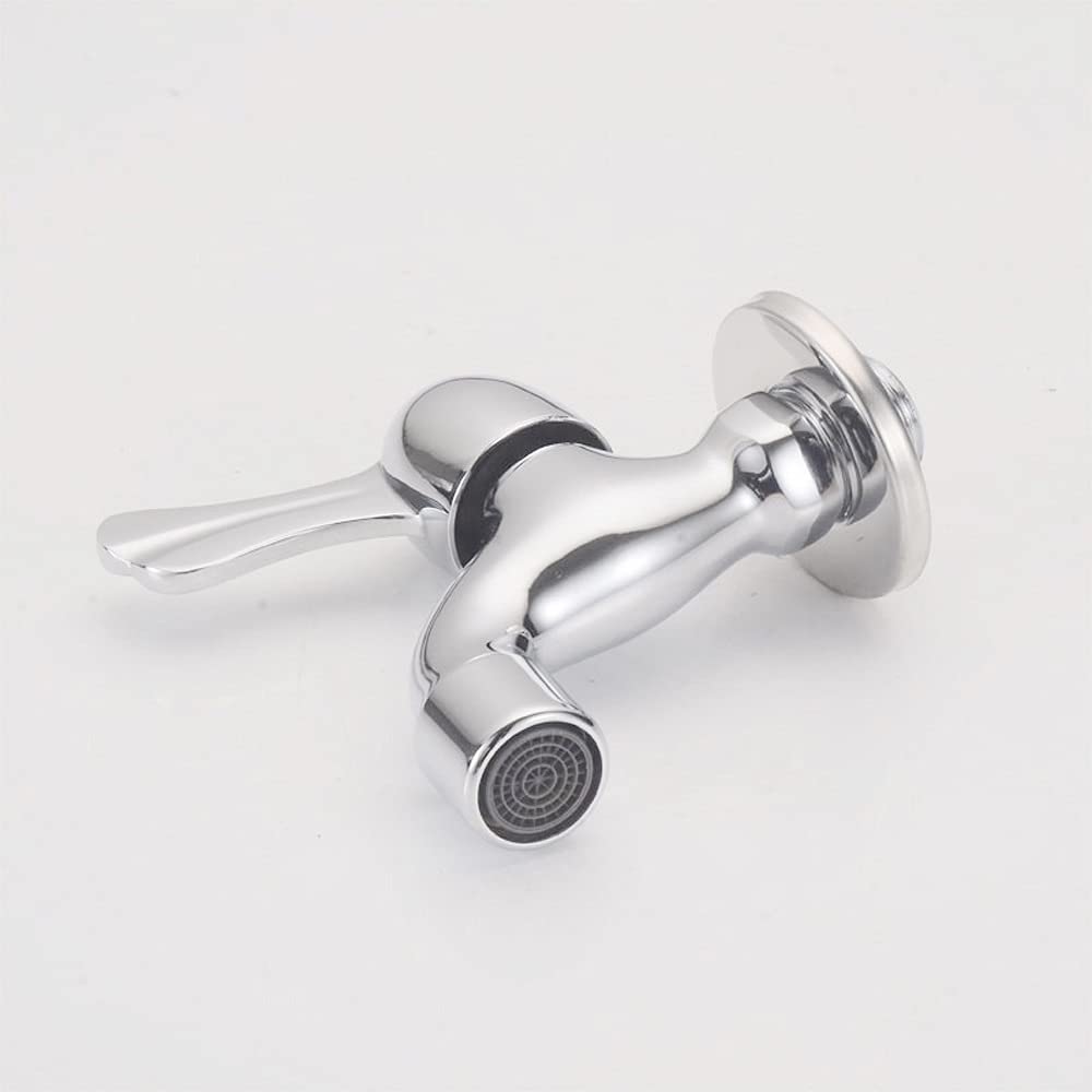 QHQQXN Miscelatore per lavabo monocomando, Rubinetto Multifunzione a Doppio Uso per Piscina per Lavatrice, Rubinetto Singolo Freddo ad Apertura Rapida in Rame Stile Europeo, interfaccia G1/2, Facile