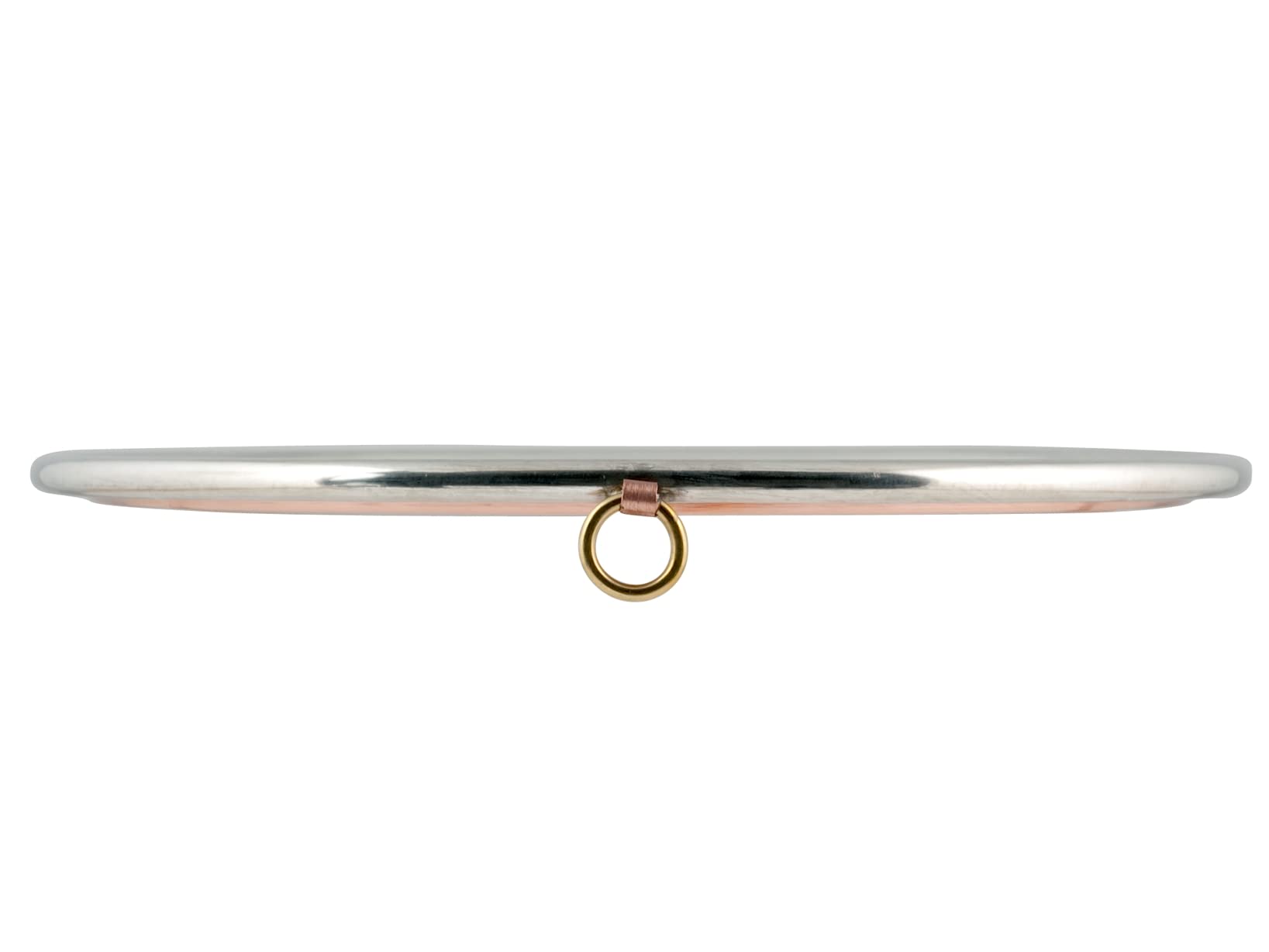 Pentole Agnelli Linea Rame Tortiera per Farinata Martellata con Orlo, Marrone, 36 cm