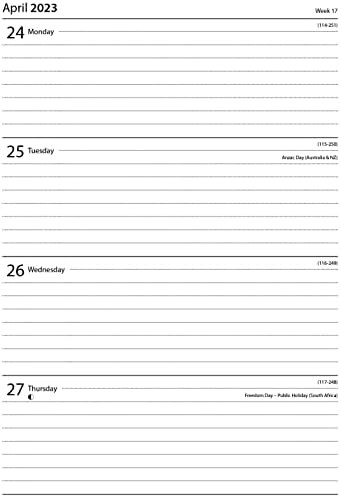 DESIGN GROUP 2023 Premium Blue Hard Cover Desk Diary Week to View A5 Home Office Planner