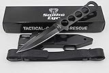 Snake Eye Tactical Dive Knife ll, All Stainless with Line Cutter, Razor Edge and Leg Strap Sheath (BK)