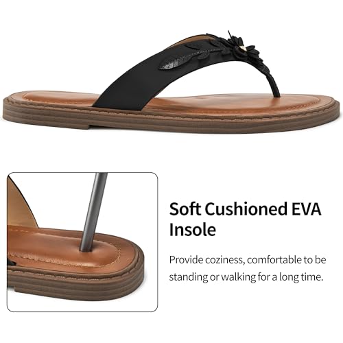 Ablanczoom Flip Flops for Womens Sandals: Summer Beach Flat Thong Sandals for Women Dressy Comfortable Vacation Floral Slides Shoes 20253
