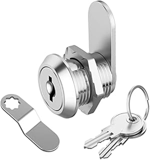 1 Pack Cabinet Lock with Key, 5/8" File Cabinet Lock Cam Lock Keyed Alike, Rv Locks for Storage Door Secure Files Drawers Toolbox Mailbox RV Door, Zinc Alloy