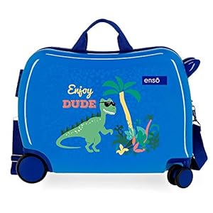 Enso Dino Valise Enfant Bleu 50x39x20 cms Rigide ABS Serrure à combinaison 34L 2,1Kgs 4 roues Bagage à main