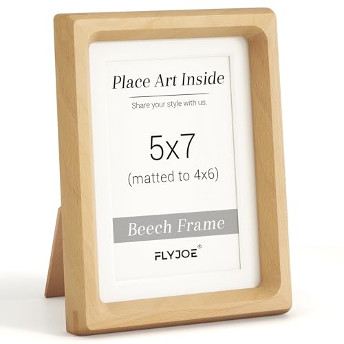 Picture Frame, USA-Sourced Hardwood Photo Frame, Beech, 5x7, Set of 2