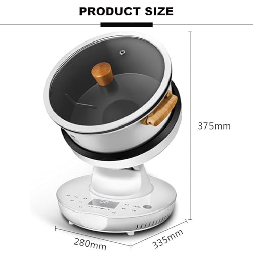 Miniatura 7 de Forplubossmmp Máquina De Cocción Automática, Máquina De Sartén Perezosa Con Rotación De 360 , Olla Arrocera Automática Con 3 Engranajes Para Freír, Guisar, Hacer Sopa En El Restaurante En Casa 8l