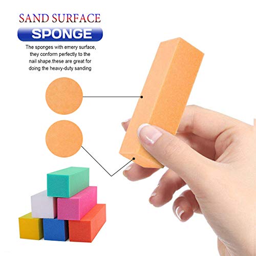 Nail File and Buffer, Professional Manicure Tools Kit 6pcs Rectangular Art Care Buffer Block 6pcs 100/180 Grit Double-sided Nail Files 6 pcs Purple 180/240 Emery Board & Buffers Brushes, 14Pcs/Pack - Thumbnail 7