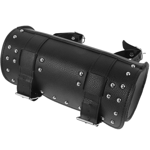 Bolsa lateral organizadora para motocicleta POPETPOP, cuero PU negro, 30x14x14 cm miniatura 6