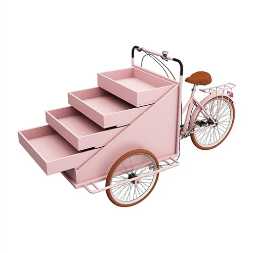 Portable Tricycle Vending Cart - Mobile Food Truck Sales Truck Coffee Ice Cream Promotion Truck Wagon Flower Cart Kiosk Farmers Market Booth Service Cart Retail Work Cart