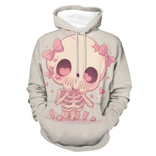 Sweat à capuche squelette rose avec nœud papillon pullover gothique y2k streetwear pour homme