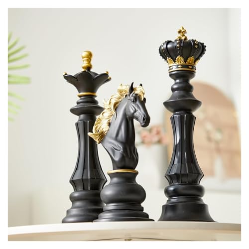 Statue d'échecs noire de style scandinave pour un bureau d'architecte - 2