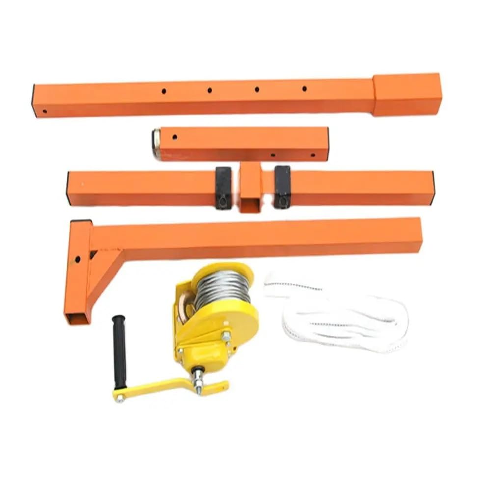 Generic Lifting Tool Bracket Crane for Air Conditioner, Folding Hanger + Self-Locking Hand Winch, Manual Crane Tool MINGPING(Rope 15 Meter), EREQKQBAB-ROPE15METER