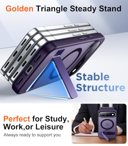 Image of Designed for 11 Pro XL Case 2026, [Built-in Invisible Kickstand][Compatible with MagSafe][Military Grade Shockproof] Slim Translucent Matte Phone Case-Purple