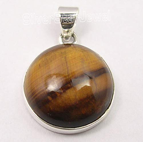 Tiger's Eye Pendant 1.1" Solid Sterling Silver Jewelery Gift New Year Style2