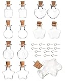 UYRVAPE 12 pezzi Mini Bottiglie Vetro 10ml, Mini Bottiglie Vetri con Tappo Sughero, Vasetti di Vetro con Tappi di Sughero, Ampolla di Vetri(6 stili)