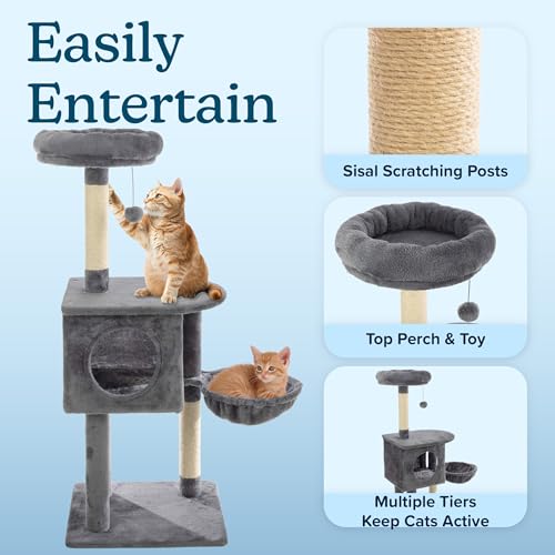 Torre para Gatos de 47 pulgadas con Hamaca y Rascadores miniatura 4