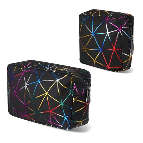 Image of Period Bags, Tampon Holder for Purse, Waterproof Portable Leather Period Pouch, Sanitary Napkin Storage Bag, Black Makeup Bag Set, Pad Pouches for Period