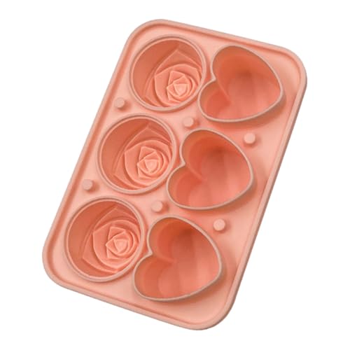 Molde para cubos de hielo rosa de silicona Healifty miniatura 1