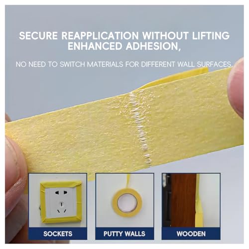 Image of Yellow Painters Tape,2 inchx55 Yards(3-Pack),Medium-Adhesion Masking Tape forPainting, Automotive, Art and Crafts,Tear by Hand, Multi-Surface