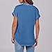 bawilom Womens Short Sleeve Shirts Casual Button V Neck Tops Dressy Outfits Summer Fashion Blouses Basic Tee Trendy Clothes Blue