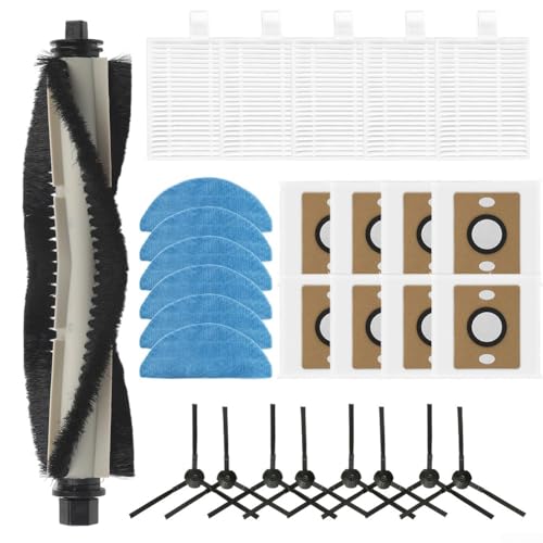 Zeroupshop Para ILIFE A30 Pro Robot Aspiradora y Mopa Kit de piezas de repuesto con cepillo principal, filtros, paños de fregona, cepillos laterales y bolsas de polvo de 3.3L para limpieza de bordes y