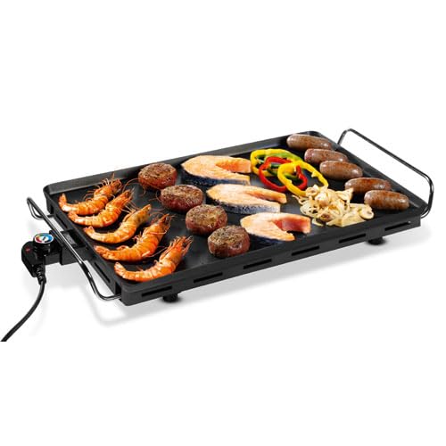 VoltShine Plancha de Asar 36 x 60 cm, Antiadherente, fácil de Limpiar, Ideal para Asar Carne, Verduras y Preparar Comidas rápidas.
