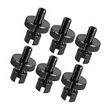 Motoforti Universal Brake Clutch Cable Line Adjuster Screw, M8, Aluminum Alloy, Black, 6 Pcs