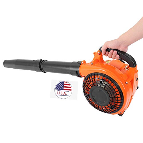 IUHI 2-Stroke Hand Held Leaf Blower, 26C-C Gas Engine, 375 CFM 195 mph (Orange)