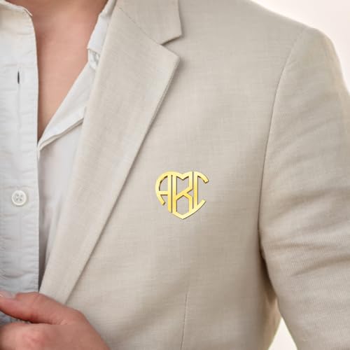 Image of Custom Lapel Pin for Women Men - Name Brooch Pin Personalized Stainless Steel for Wedding Business Party - Gold /Silver /Black Customized Jewelry Gifts