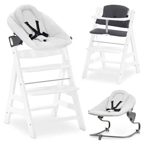 hauck Alpha+ Hochstuhl Newborn Set mit Premium Bouncer - Weiß
