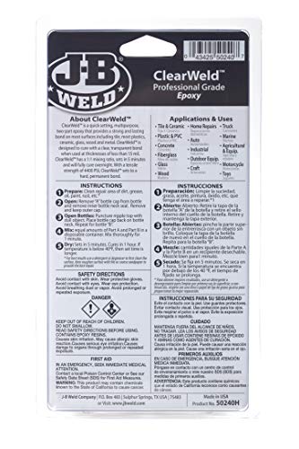 Jb Clearweld Epoxy 8oz