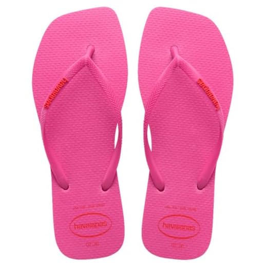 Havaianas - Chinelo Havaianas Slim Square Logo Pop Up Rosa Flux
