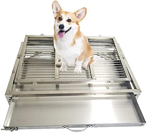 Stainless Steel Dog Toilet Tray - Portable Indoor/Outdoor Cat & Puppy Training Pad Holder for Porch, Bathroom, Balcony - Sturdy Pee Pad Solution