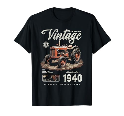 Vintage Tractor Farmer Cumpleaños nacido en 1940 Camiseta