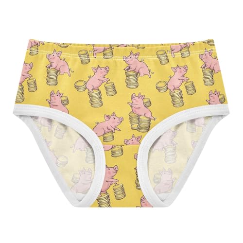 Girls' Underwear Gold Coin Pig Cotton Stretch Comfort Toddler Panties