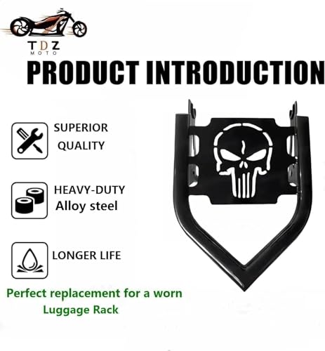 Image of TDZ Black Detachable Luggage Rack for 2009-2025 Harley Touring Street Glide Road King Road Glide Electra Glide