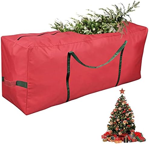 JUNMEIDO Christmas Tree Storage Bag Extra Large Waterproof Christmas Tree Bag with Sturdy Handles and Dual Zipper Disassembled Xmas Tree Protect Bag Storage for Christmas Tree Up to 8ft (162*72*38cm)
