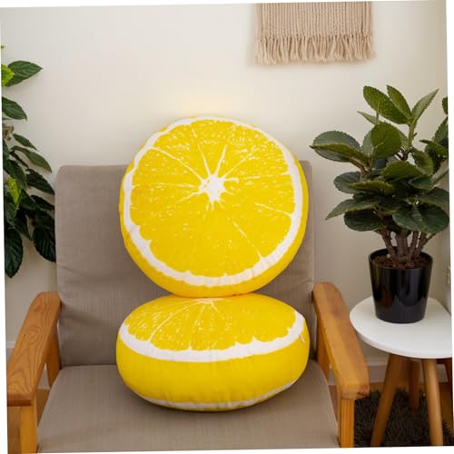 Oreiller Citron 14 Pouces coussin de sol rond en coton PP lavable
