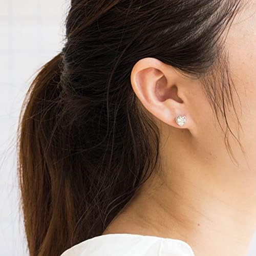 Silver Plated Bezel set Heart Earrings Created with Zircondia® Crystals