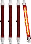 DoRight 500W R7S Ruby Heater Bulb, 118MM Infrared Quartz Heating Light Bulbs 240V Dimmable Halogen Lamp (4-Pack) for Indoor/Outdoor Garden Heater