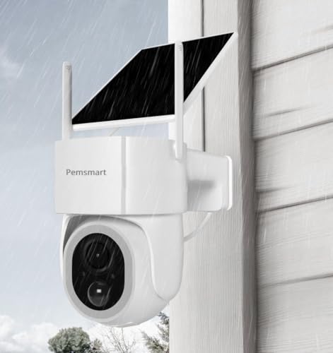 Pemsmart Cámara de seguridad solar 4G para exteriores, con tarjeta SIM IoT precargada de 1 GB al mes para 24 meses de cobertura completa a nivel nacional