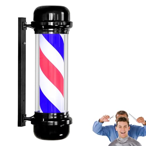 Enseigne rotative de coiffure lumineuse LED étanche et éco-énergétique pour barbier