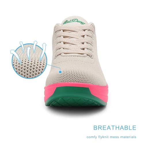 Image of RUIDENG Platform Sneakers for Women Air Cushion | Walking Shoes Women Comfortable All Day | Thick Rocker Bottom