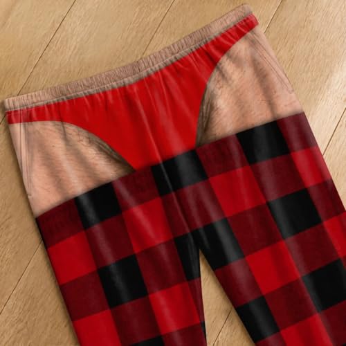 Thong Pajama Pants Man Ugly Christmas Butt Print Loungewear Party & Present - image 5