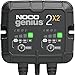 NOCO GENIUS2X2, Caricabatterie Intelligente a 2 Banchi da 4A (2A per Banco), 6V e 12V AGM, Gel e Litio Caricabatterie et Mantenitore più Desolforatore per Auto, Moto, Scooter, Barche, Camion e Camper