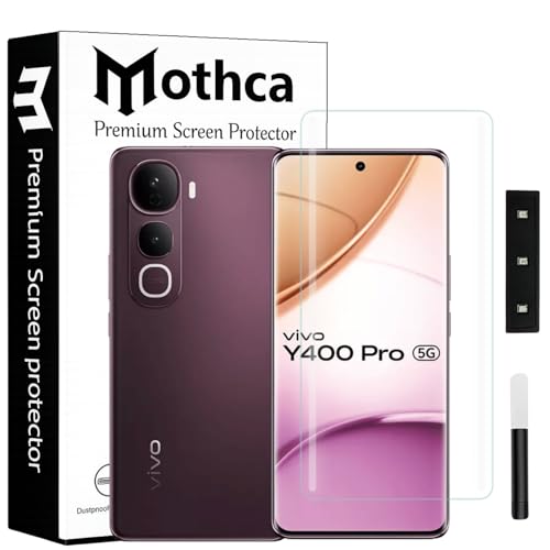 Image of Mothca Curved UV Tempered Glass Screen Protector for Vivo Y400 Pro | HD Clear | Full Screen Coverage | Pack of 1