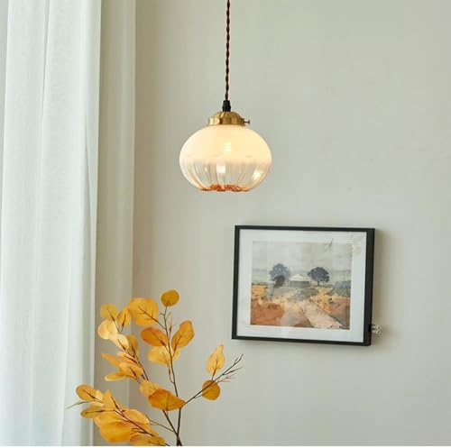 LED Modern Lamp, Japanese-Style Spherical Gradient Glass Flower Bud Branch Shaped Hanging Light, Nordic Designer Ball Light for Living Room, Bedroom, Bar, Aisle