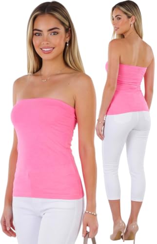 Image of ToBeInStyle Women's Cotton-Spandex Blend Stretchy Tube Top