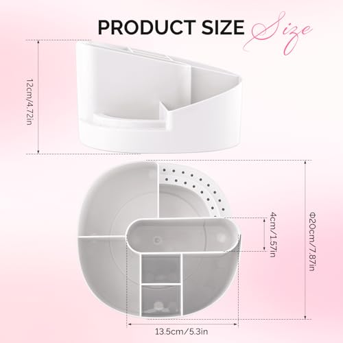 Image of MelodySusie Nail Drill Holder and Nail Art Tools Storage Box, Large Capacity Sturdy Desk Organizer for 3 /32 inch Nail Drill Bits, Nail Tech Supplies Container for Acrylic Salon & Home, White