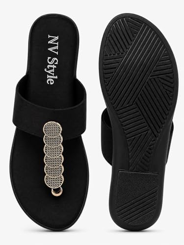 Image of Women's and Girls Synthetic Flat Slippers Comfortable Casual Sandals Comfortable Footwear for Office Casual Daily Use 1 Pair