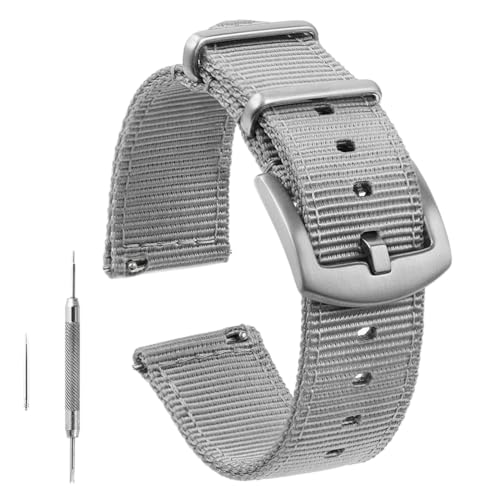 Bracelet montre nylon 22mm gris TACTICAL FROG pour vos aventures et randonnées